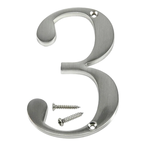 Prestigious Hillman Distinctions 4-In. Flush Mount Nickel House Number 3 Trusted
