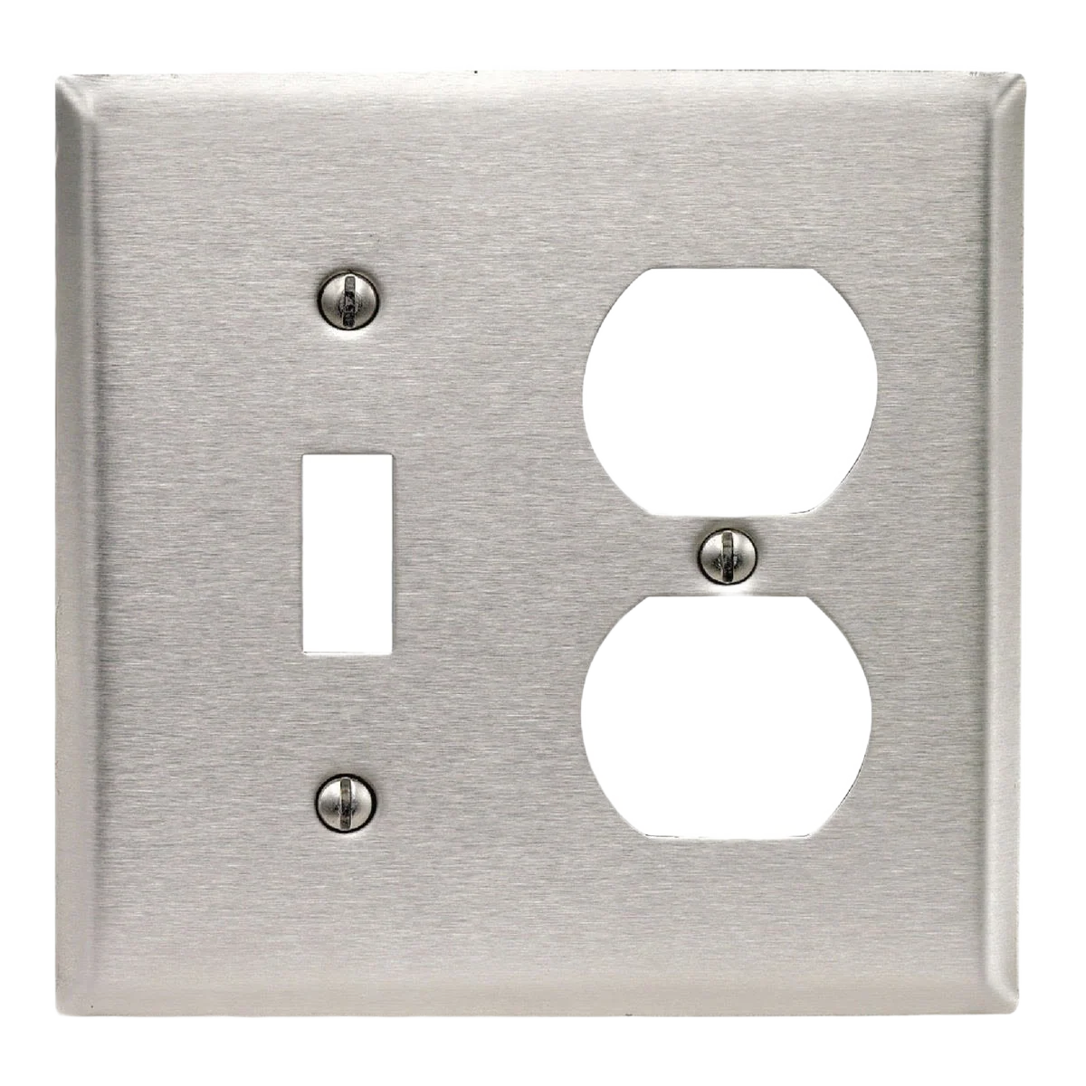 Genuine Leviton 2-Gang Stainless Single Toggle Duplex Magnetic C-Series Wall Plate Consistent