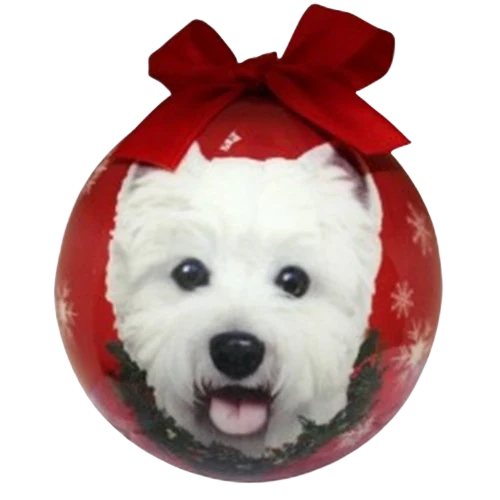 Genuine E S Pets Westie Christmas Ball Ornament Expertly Made