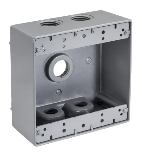 Superior Southwire Gray 5 Hole 2-Gang Weatherproof Box Green