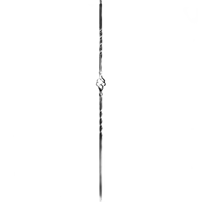 Smart Stairtrends Iron 1 2 in. x 44 in. One Basket Tubular Baluster Satin Black Specialty