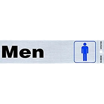 Reusable Hillman Black Blue Nickel Mylar Self-Adhesive Men Sign 2 x 8 in. First-Class