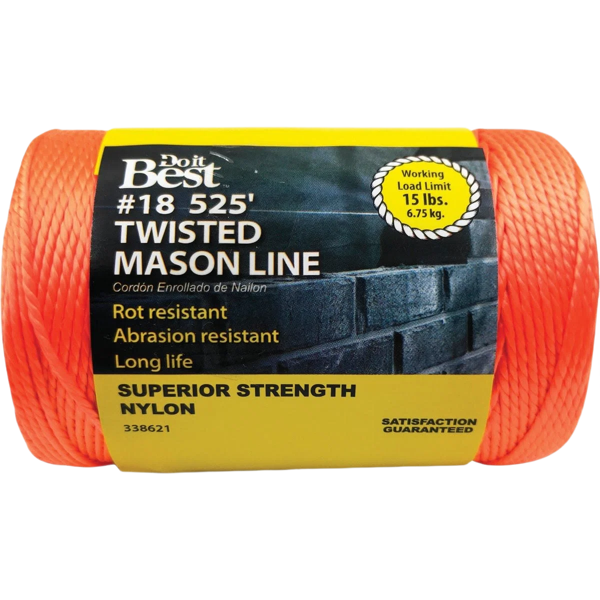 Premium Material Do it Fluorescent Orange Twisted Nylon Mason Line 525 ft. Traditional