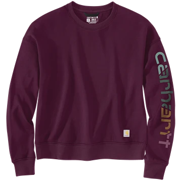 Reusable Carhartt Women’s Small Eggplant TENCEL trade Fiber Sleeve Graphic Sweatshirt Elegant