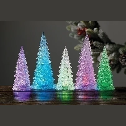 Modern Roman Multicolor Light Up Trees Set of 5 Durable