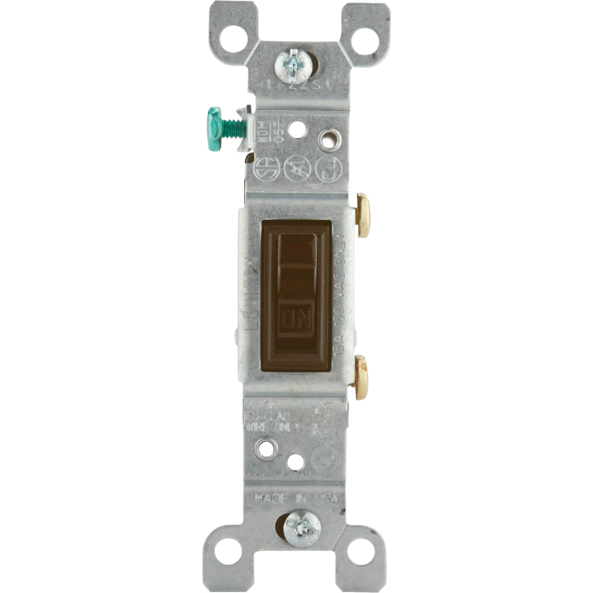 Unique Leviton 15 Amp Brown Residential Grade Toggle Single Pole Grounded Switch Relaxed