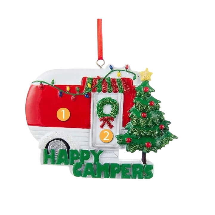 Contemporary Kurt S. Adler Personalized Happy Campers Ornament Fine