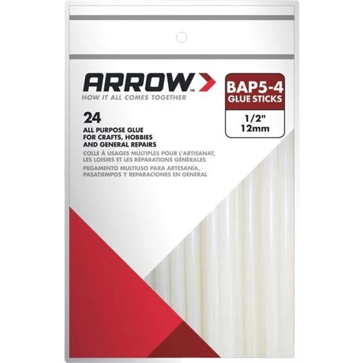 Next-Generation Arrow 4 in. Standard Clear Hot Melt Glue 24-Pack High-Quality
