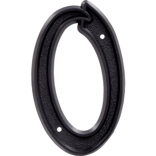 Powerful Hillman 5.5 in. Black Plastic House Number 0 Stylish