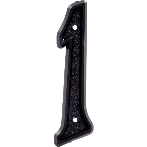 High-Quality Hillman 5.5 in. Matte Black Plastic House Number 1 Classic