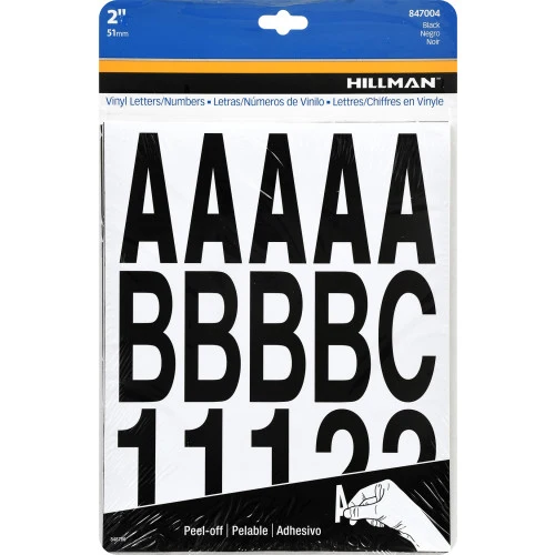 Fast Hillman Adhesive 2-In. Black Letter Number Kit Modern