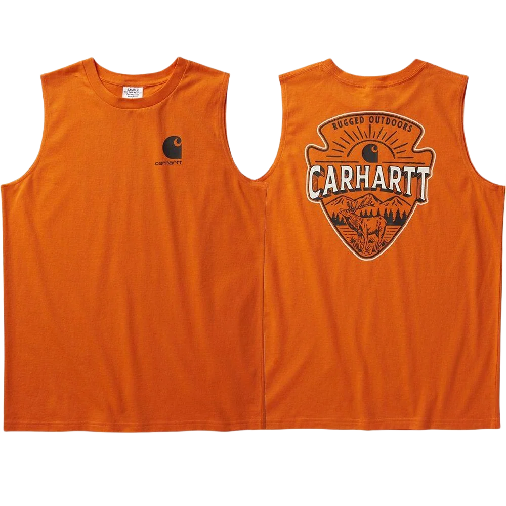 Clean Carhartt Boys’ Orange Rugged Outdoors Sleeveless Tank Size 4 Versatile
