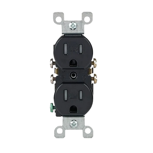 Optimized Leviton 15 Amp Black Tamper-Resistant Duplex Outlet Versatile