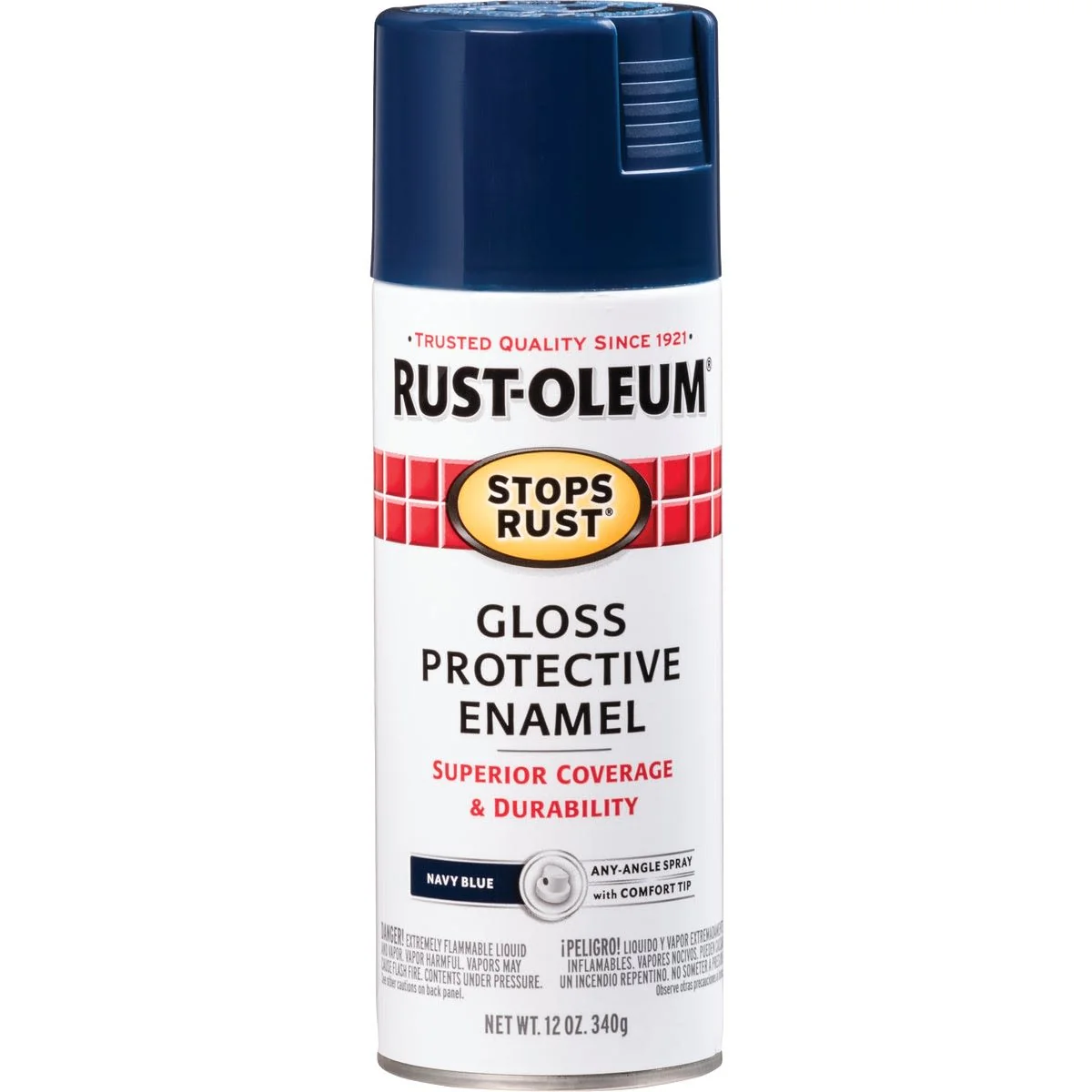 Original Rust-Oleum Navy Blue Gloss Protective Enamel Spray Paint 12 oz. Optimized