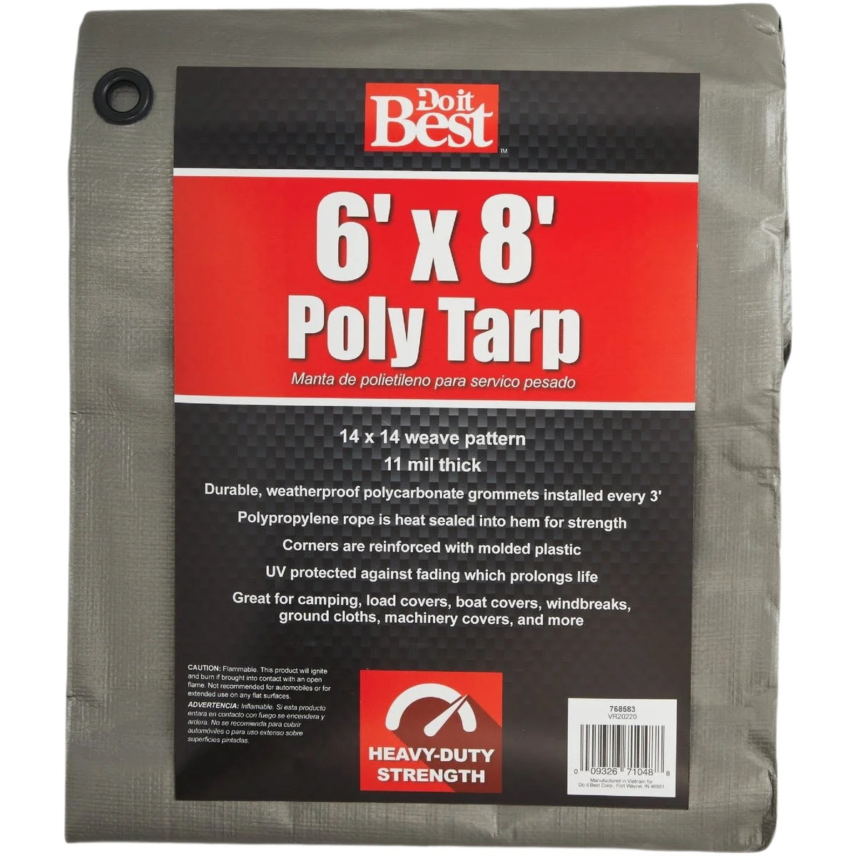 Sophisticated Do it Silver Woven Heavy-Duty Poly Tarp 6 x 8 ft. Reliable