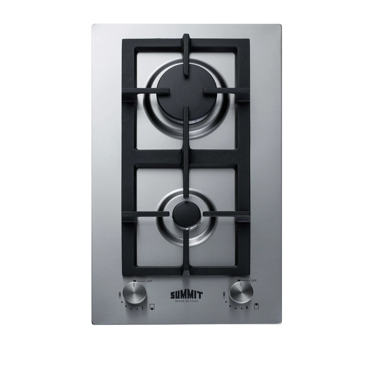 Easy-to-Use 12 Wide 2-Burner Propane Gas Cooktop In Stainless Steel Contemporary