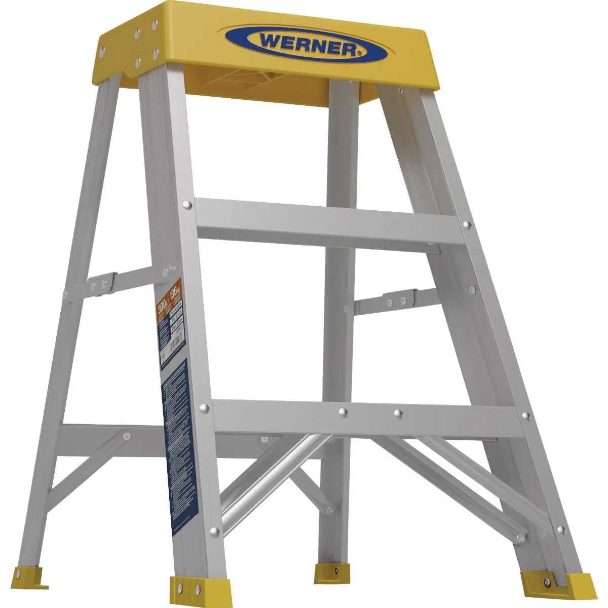 Prestigious Werner Aluminum Step Stool with 300 lb. Load Capacity 2 ft. Outstanding