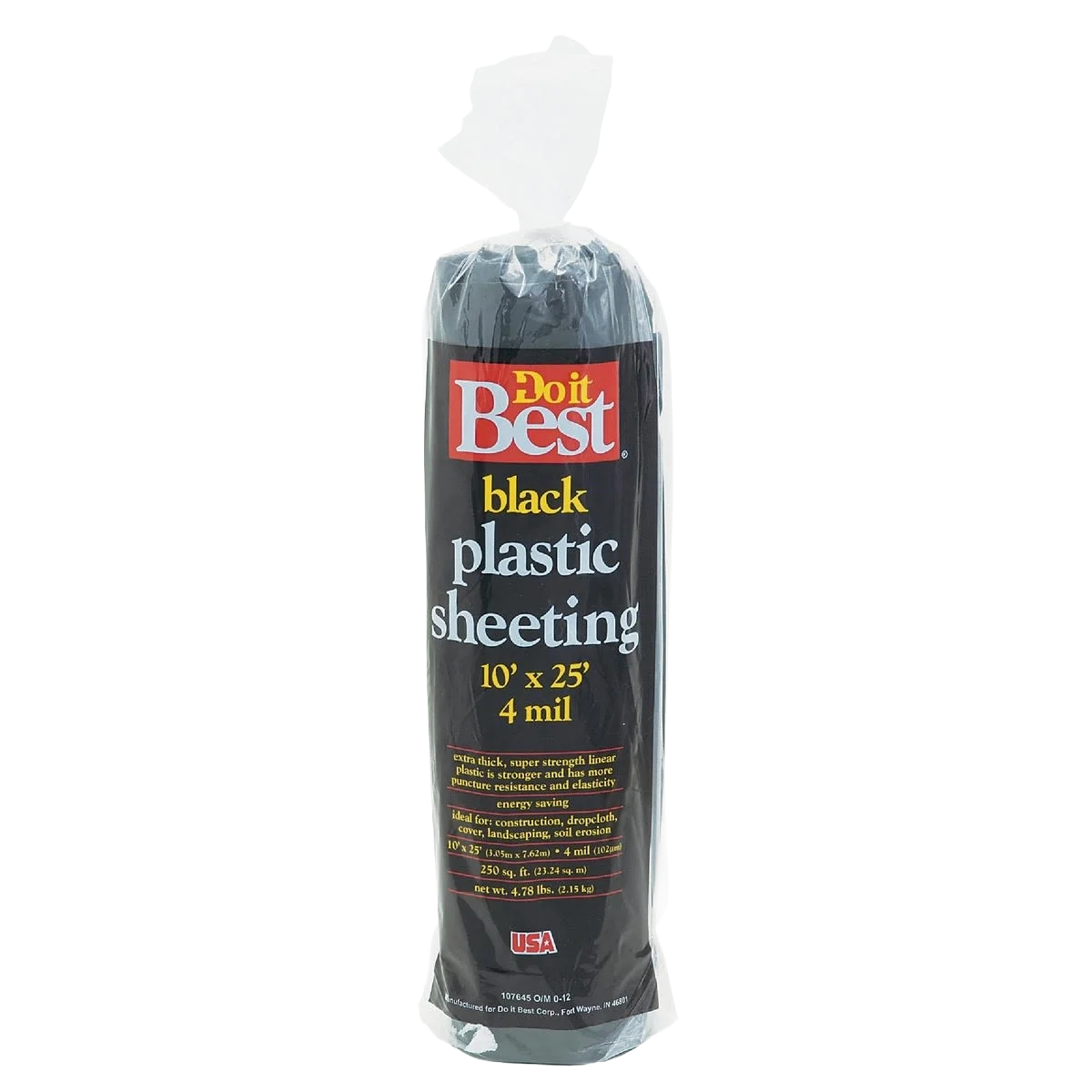 Professional Do it Black Poly Film Sheeting 10 x 25 ft. Refined