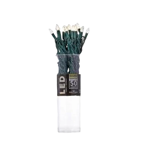 Quality Kurt S. Adler C3 Diamond Warm White LED String Light Set with Green Wire 50 Lights Authentic