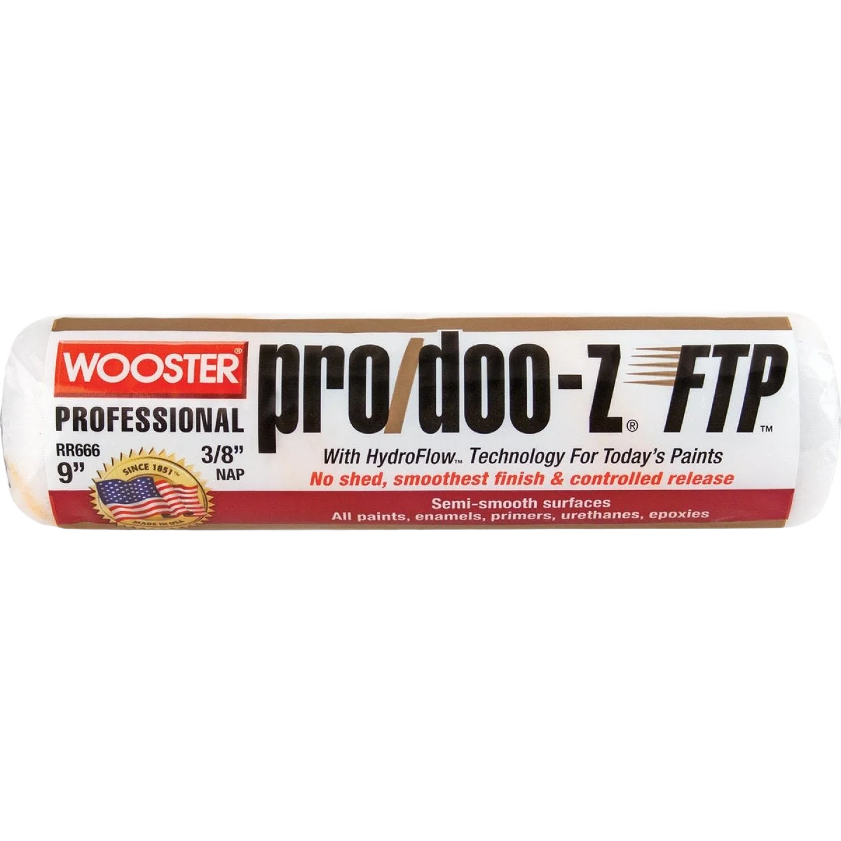 Authentic Wooster Pro DOO-Z FTP Woven Fabric Roller Cover 9 x 3 8 in. Expertly Made