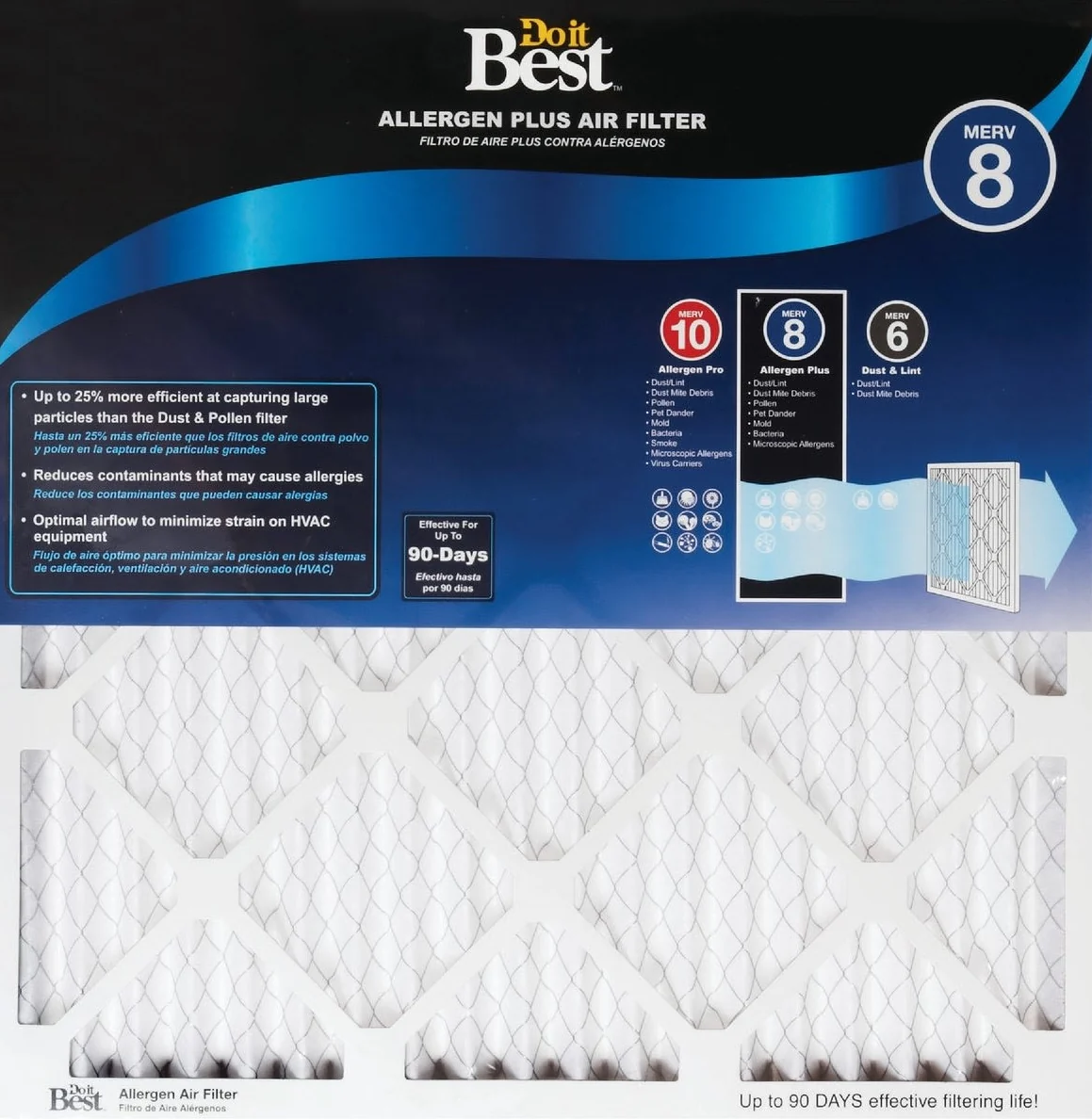 First-Class Do it Efficiency Rated Allergen Plus Furnace Filter 14 x 14 x 1 in. Smooth