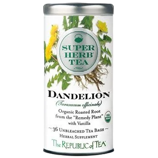 Verified The Republic of Tea Organic Dandelion SuperHerb Tea Tin 50 Bags Healthy