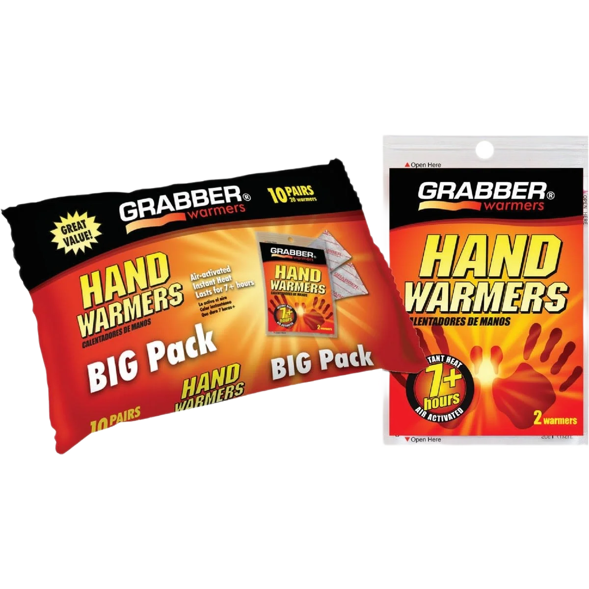 Reusable Grabber Disposable Hand Warmers 10-Pack Safe