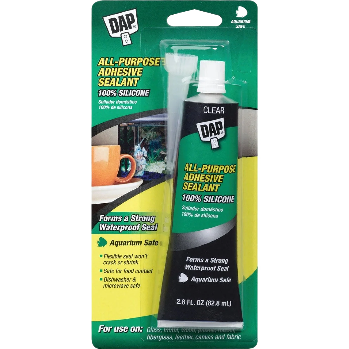 Effective DAP Clear All-Purpose Silicone Adhesive Sealant 2.8 oz. Premium Material