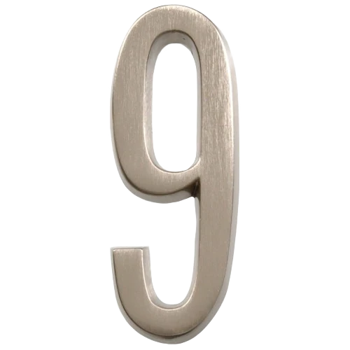 Next-Generation Hillman Distinctions 4-In. Adhesive Nickel House Number 9 Secure