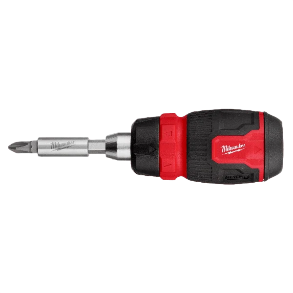 Enhanced Milwaukee 8-in-1 Ratcheting Compact Multi-Bit Screwdriver Organic