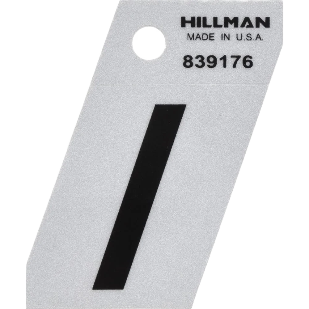 Breathable Hillman 1-1 2 in. Black Silver Reflective Mylar Angle Cut Sticker Letter I Luxury