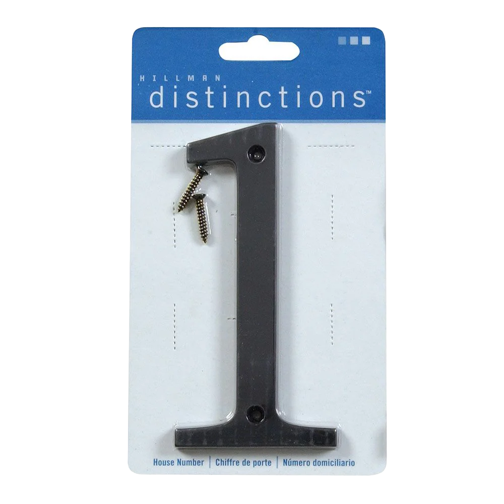 Eco-Friendly Hillman Distinctions 4-In. Flush Mount Black House Number 1 Casual