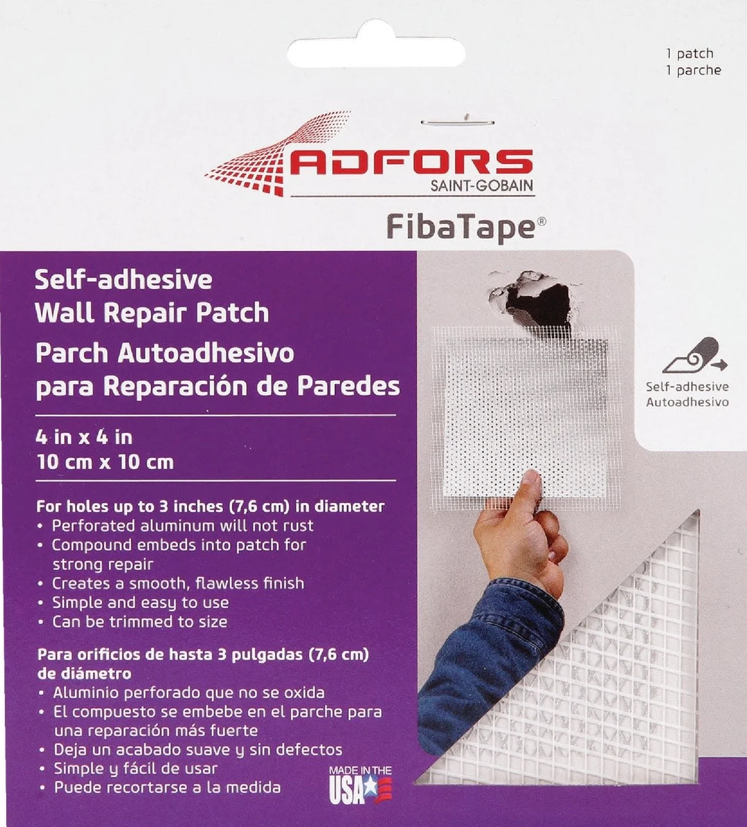 Excellent FibaTape Wall Ceiling Repair Self-Adhesive Drywall Patch 4 x 4 in. Minimalist