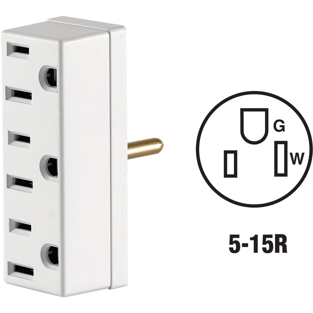 Minimalist Leviton White 15A 3-Outlet Tap Verified