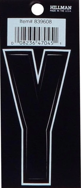Selected Hillman 3 in. Black Matte Vinyl Die Cut Sticker Thin Letter Y World-Class