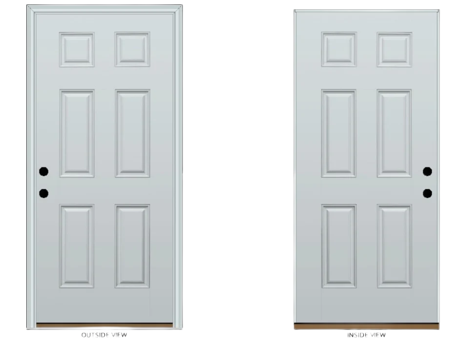 Relaxed ProVia Right Hand Inswing 6 Panel Fiberglass Vantage Single Entry Door 32 x 80 Official