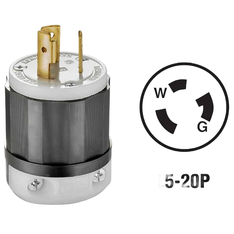 High-Performance Leviton 20 Amp Industrial Grade Locking Cord Plug Modern