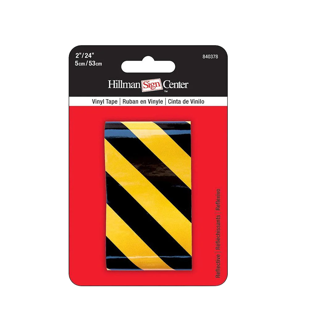 Soft Hillman Yellow Black Diagonal Striped Reflective Tape Powerful