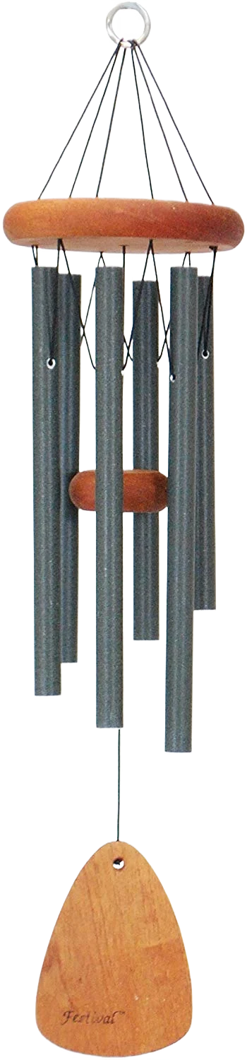 Soft Wind River Festival 24 in. Six Tube Forest Green Windchime Scale of D Long-Lasting