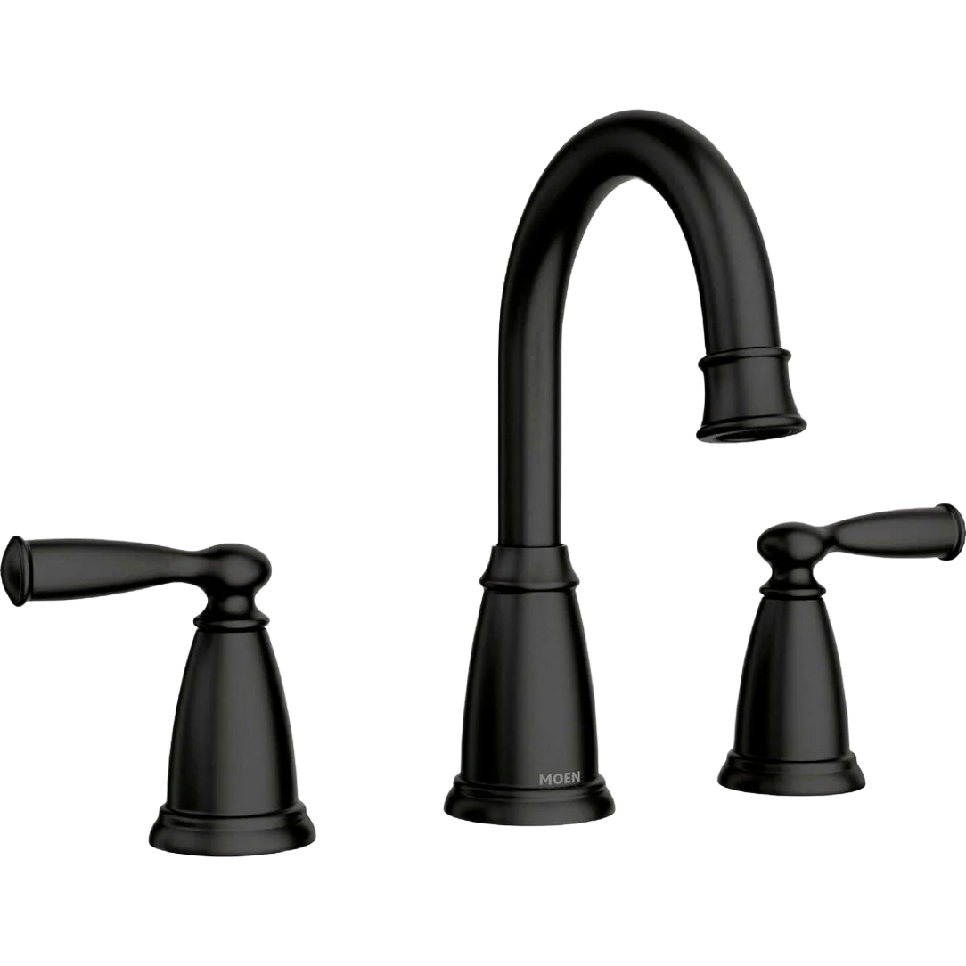 High-Performance Moen Banbury Matte Black Two-Handle High Arc Widespread Bathroom Faucet Fine Crafted