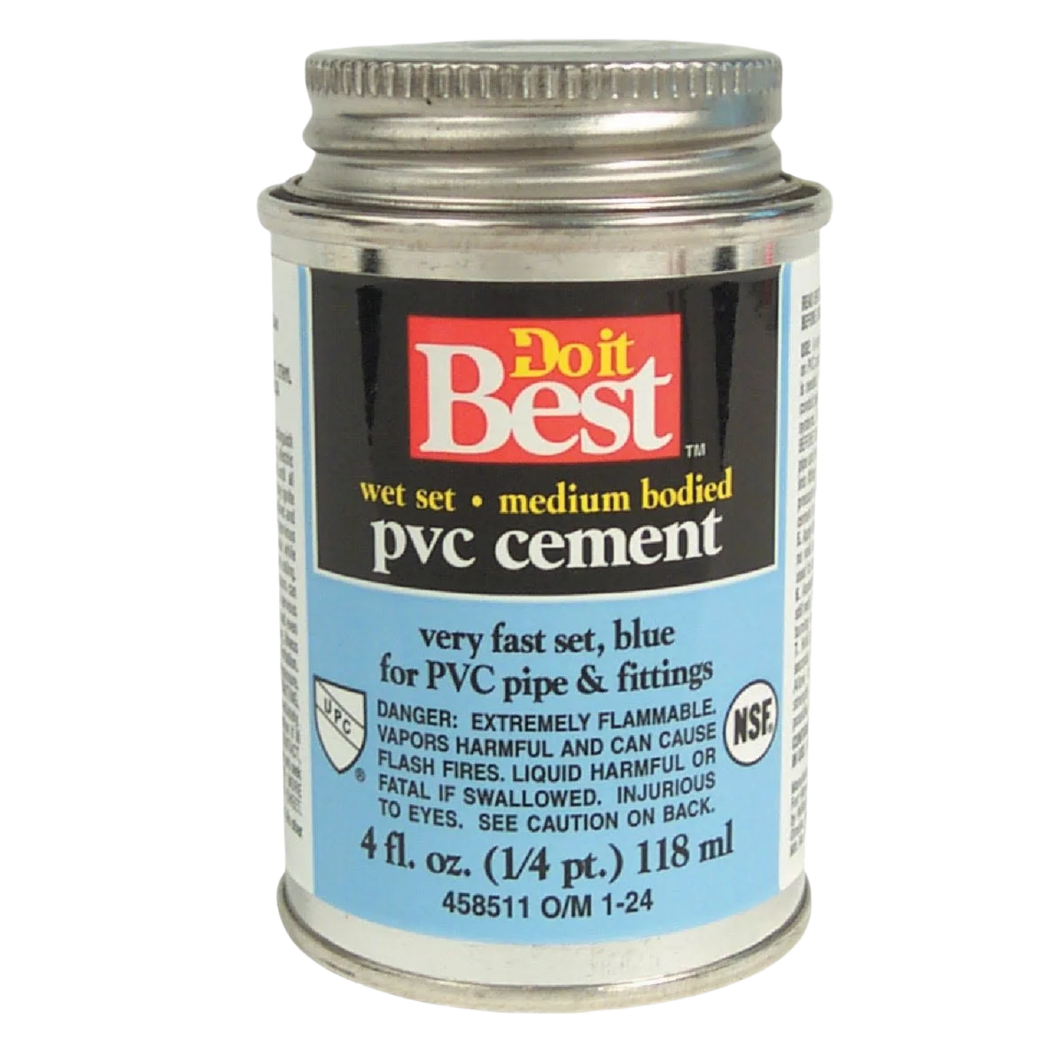 High-Performance Do it Blue Medium Bodied Wet Set PVC Cement 4 oz. Organic