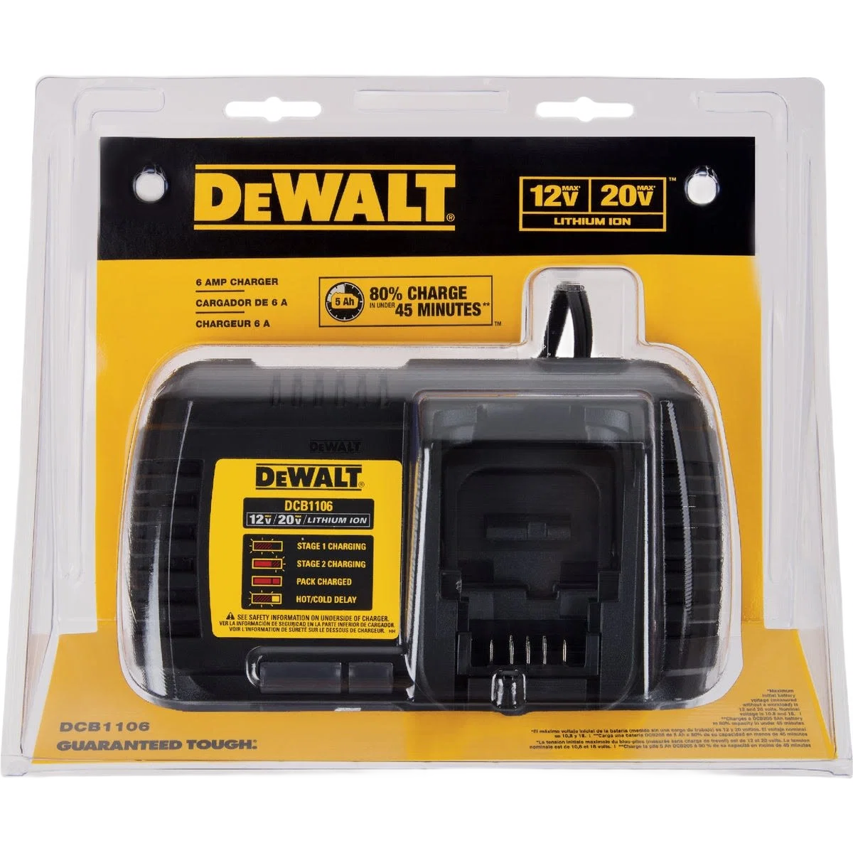 Premium DEWALT 12V MAX 20V MAX FLEXVOLT® 6 Amp Charger Premium Material