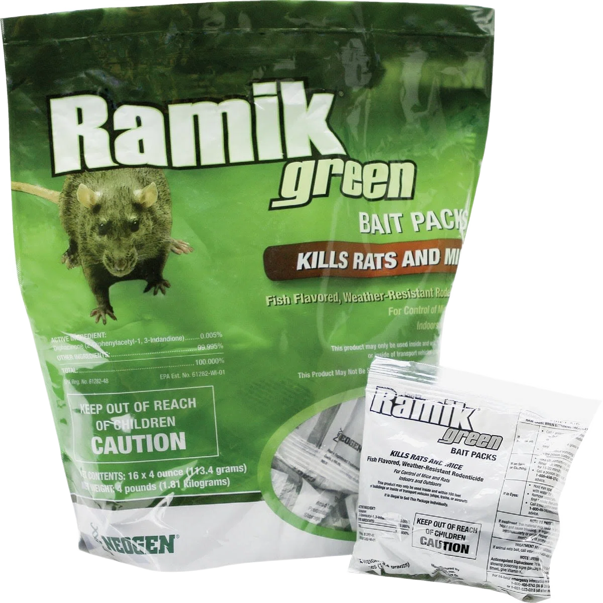 Casual Ramik Green Pellet Rat Mouse Poison Bait Packs 16-Pack Innovative