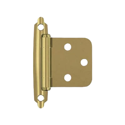 Official Amerock Varying Overlay Self-Closing Face Mount Polished Brass Cabinet Hinge World-Class