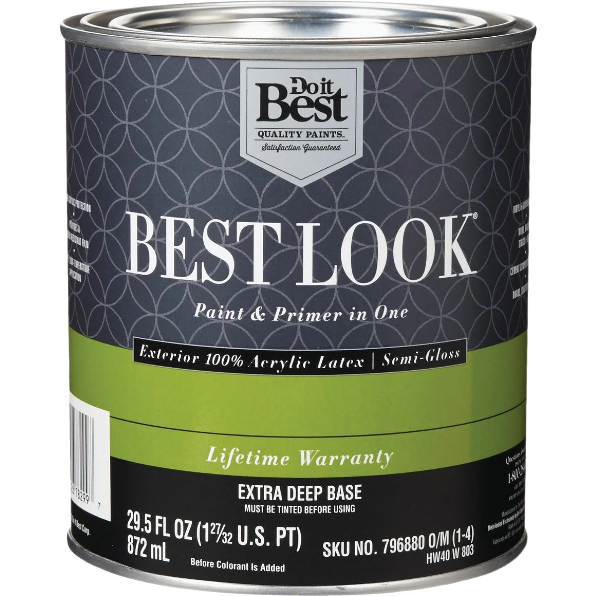 Powerful Look 1-qt. Extra Deep Base Exterior Latex Semi-Gloss Paint Primer In One Modern