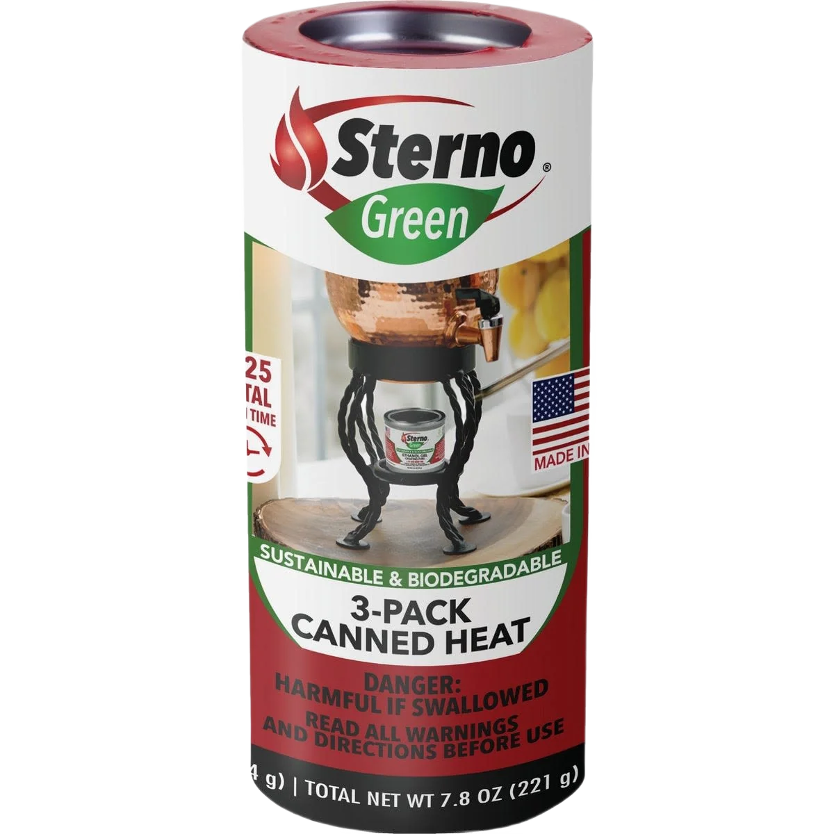 Stylish Sterno Canned Heat Gel Canned Cooking Fuel 3 Pack Detailed