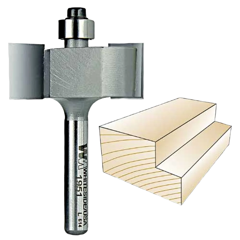 Crafted Whiteside Rabbeting Bit 1 4 in. SH x 1 2 in. CL x 1 2 in. CD Specialty