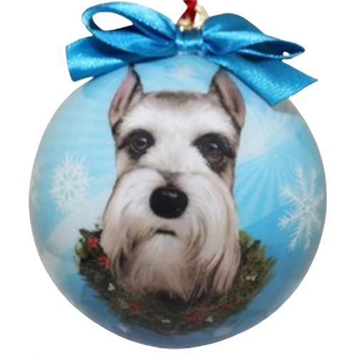 User-Friendly E S Pets Cropped Schnauzer Christmas Ball Ornament Excellent
