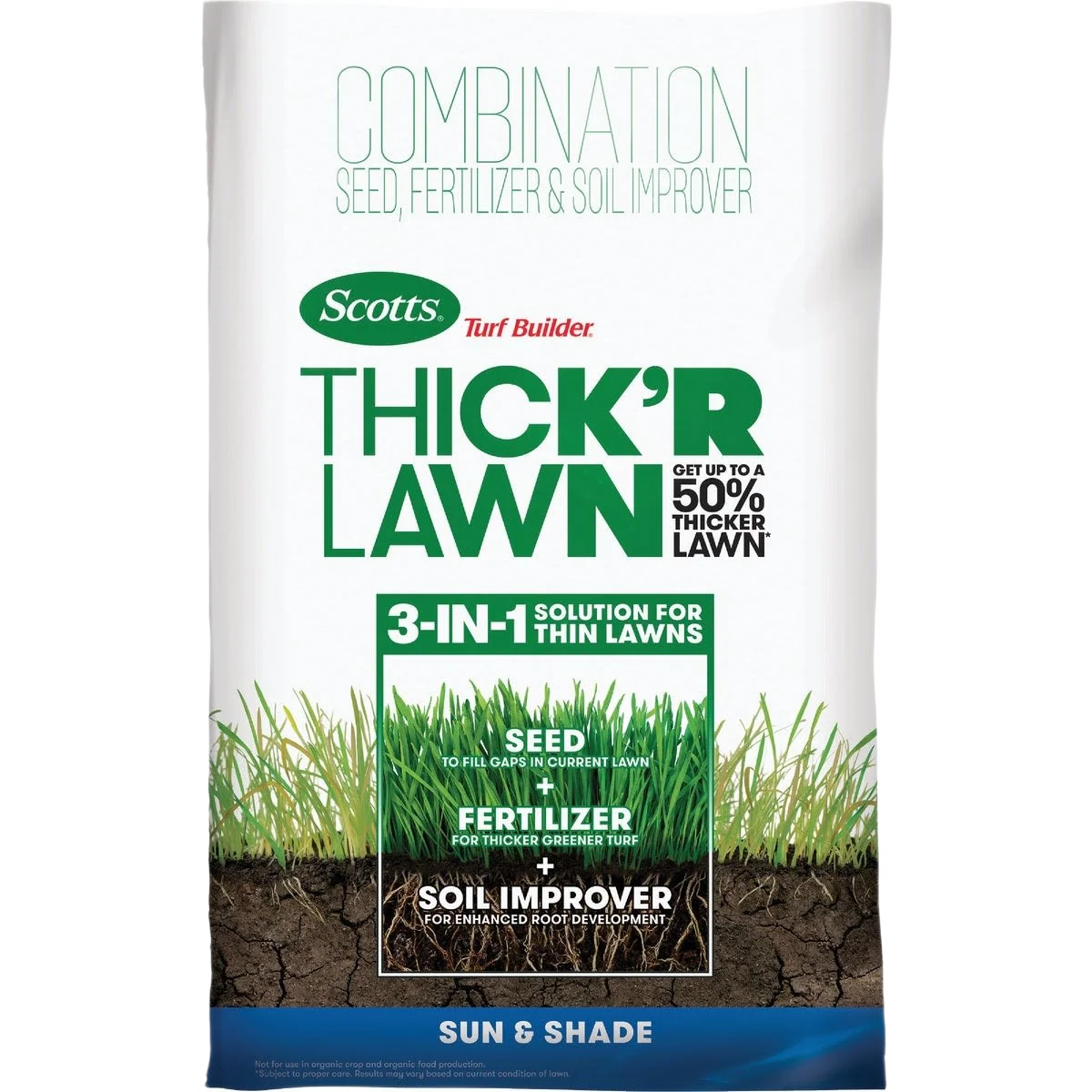 Original Scotts Turf Builder Thick’R Lawn Sun Shade Mix 40 lbs. Green