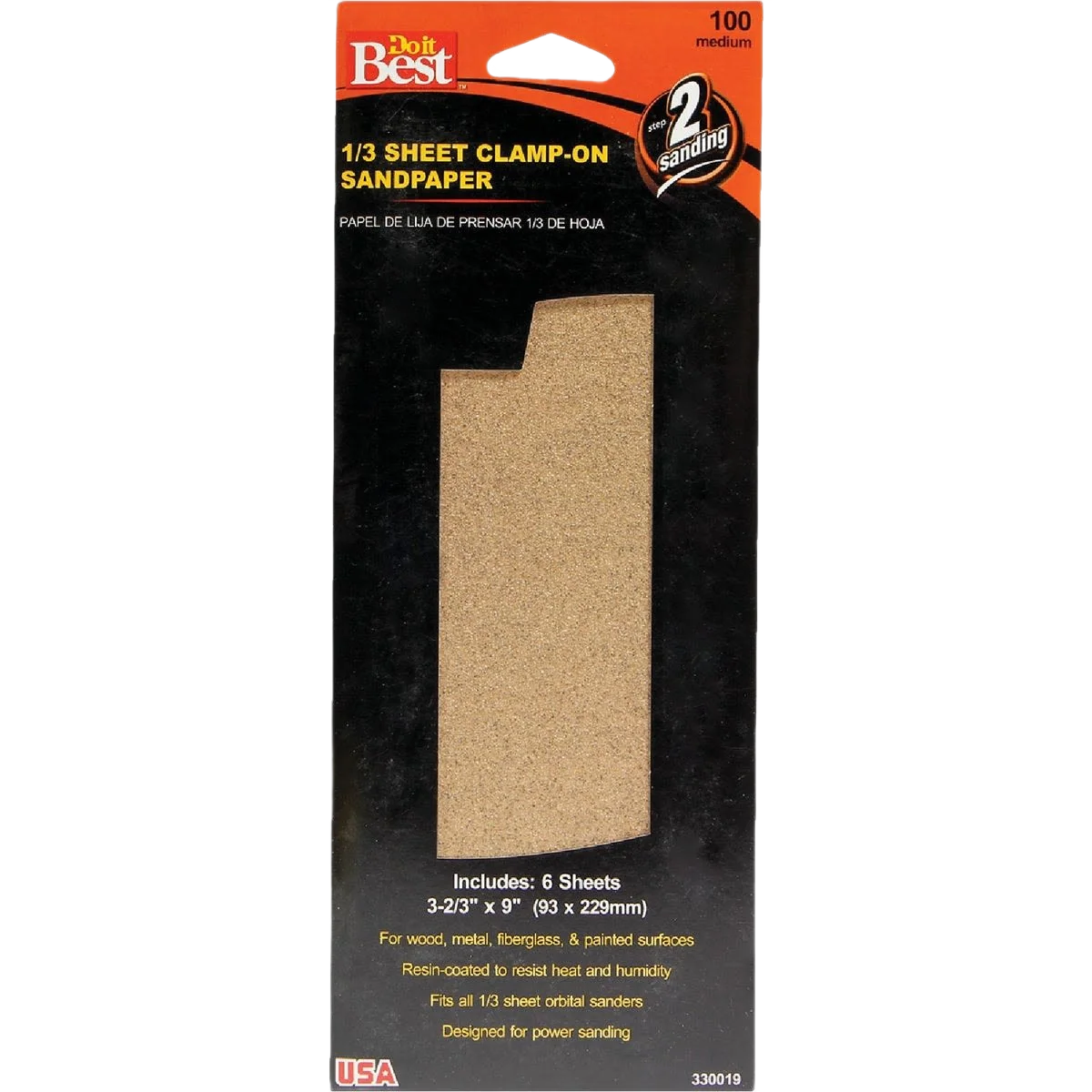Official Do it 1 3 Sheet 100-Grit Medium Clamp-On Sandpaper 6-Pack Elegant